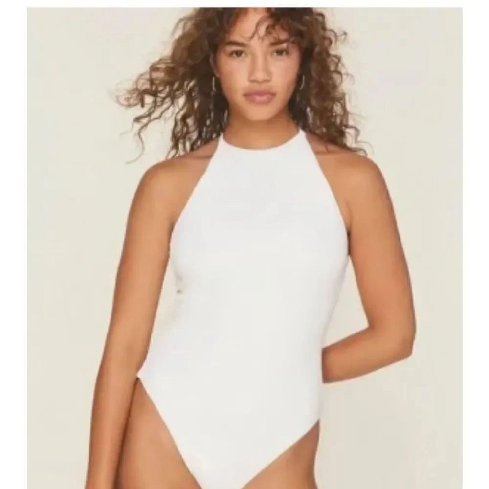 Andie Asbury Ribbed One Piece Swimsuit in Coconut NWT Medium